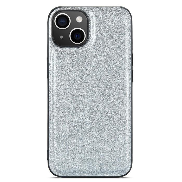 Bild 3, DG.MING DG.MING iPhone 13 Skal Läder Glitter Silver