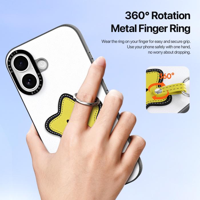 Bild 6, DUX DUCIS DUX DUCIS iPhone 17 Skal PU-Läder Stjärna Vit
