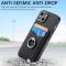  iPhone 15 Plus Skal Kolfiber Textur Ring Kortfack Svart