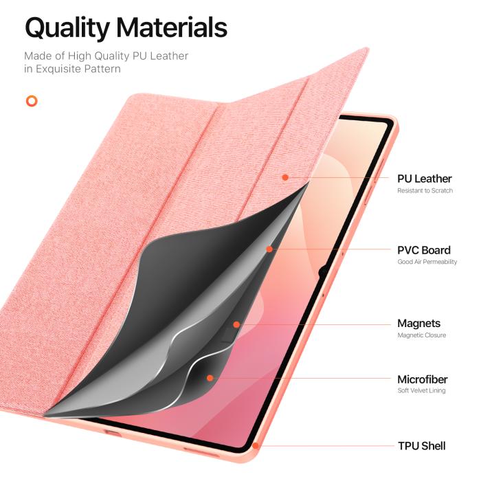 Bild 5, DUX DUCIS DUX DUCIS Galaxy Tab S11 Ultra Fodral DOMO Tri-Fold Rosa