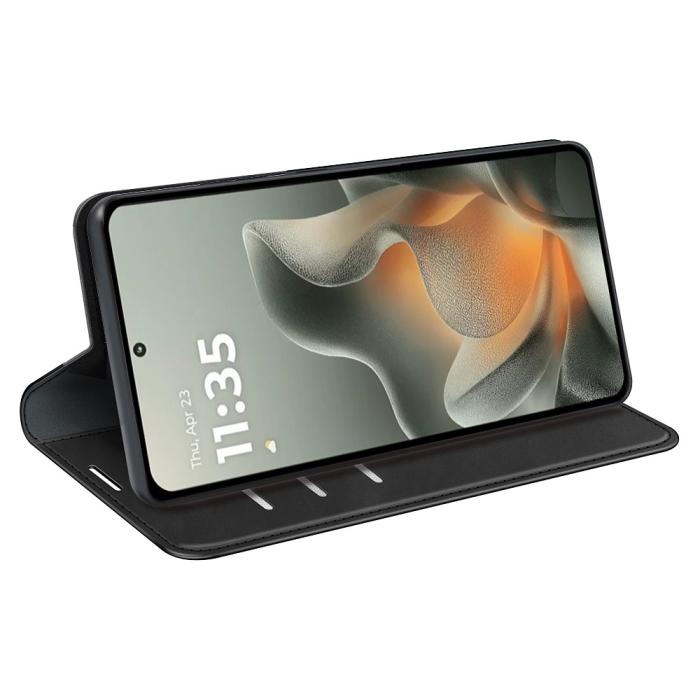Bild 3,  Motorola Edge 70 Fodral Flip Skin Touch Läder Svart