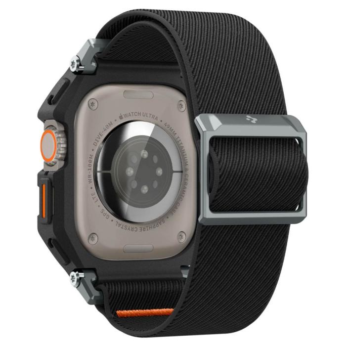 Bild 2, Spigen Spigen Apple Watch 49 mm Skal/Armband Lite Fit 'Pro' Matt Svart