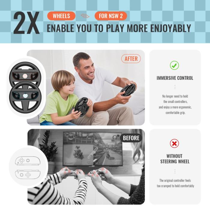 Bild 4, JYS JYS 2 st Nintendo Switch 2 Joy-Con Ratt Svart