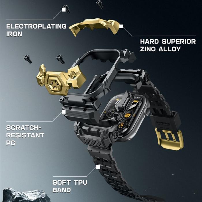 Bild 4, Supcase Supcase Apple Watch 10 46 mm Armband Unicorn Beetle Ore Guld