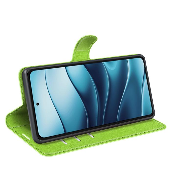 Bild 3,  Xiaomi Redmi Note 14 4G Fodral Litchi Läder Grön