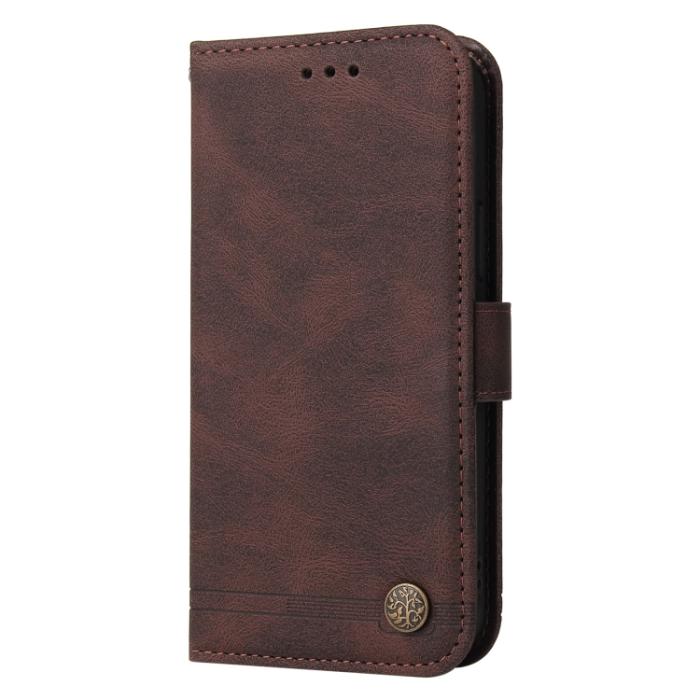 Bild 2,  iPhone 15 Pro Fodral Skin Feel Läder Brun