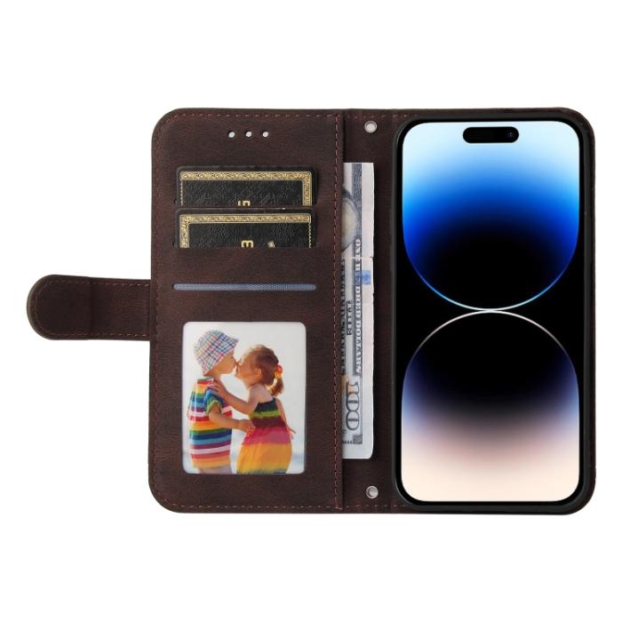 Bild 4,  iPhone 15 Pro Fodral Skin Feel Läder Brun