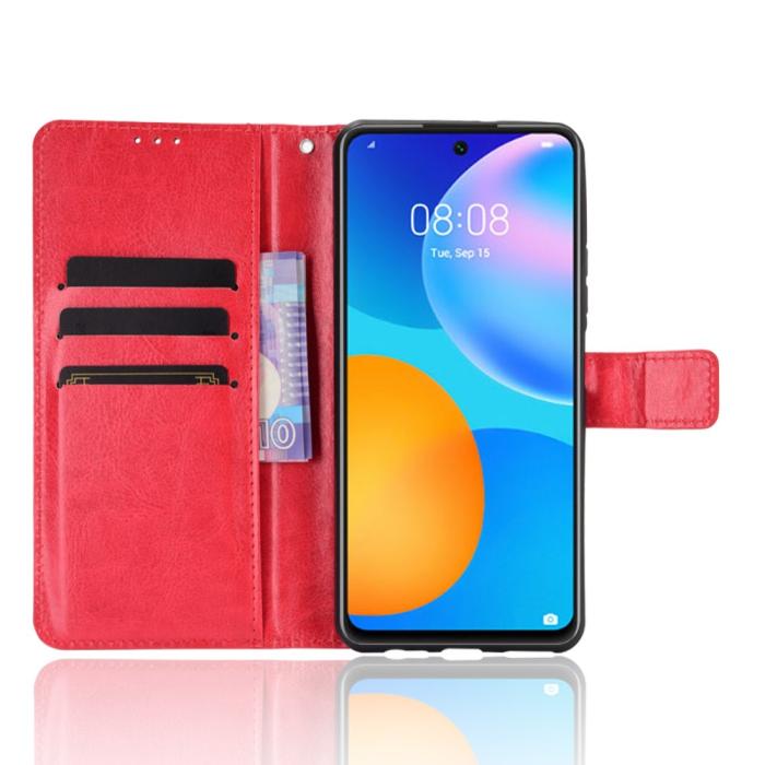 Bild 4,  Huawei P Smart (2021) - Crazy Horse Fodral - Röd