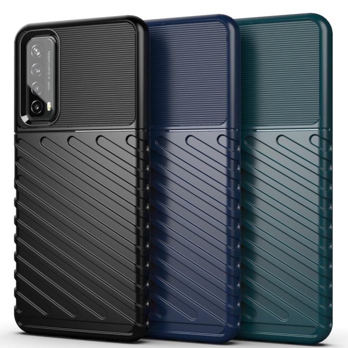 Bild 2,  Huawei P Smart (2021) - Twill Textur Skal - Blå
