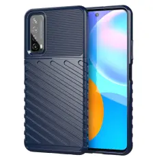  Huawei P Smart (2021) - Twill Textur Skal - Bl&aring;