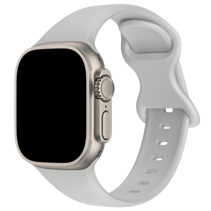 Bild 2, ColorPop Silikon Armband Butterfly Apple Watch 42/44/45/46/49 mm (S/M) Grå