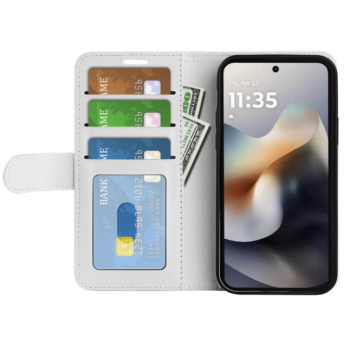 Bild 5,  Motorola Moto G56 5G Fodral Crazy Horse Läder Vit