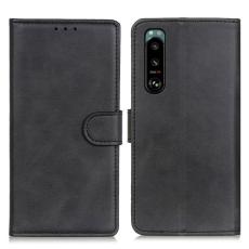  Sony Xperia 5 III Fodral Solid L&auml;der Svart