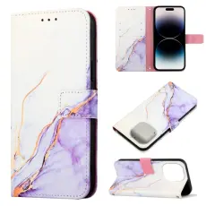  iPhone 14 Pro Fodral Marmor Vit/Lila