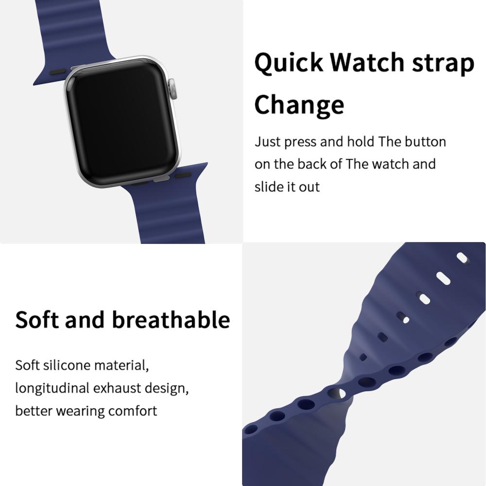ColorPop Apple Watch 42/44/45/46/49 mm Armband Ocean Wave Midnight Blue