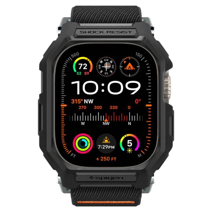 Bild 4, Spigen Spigen Apple Watch 49 mm Skal/Armband Lite Fit 'Pro' Matt Svart