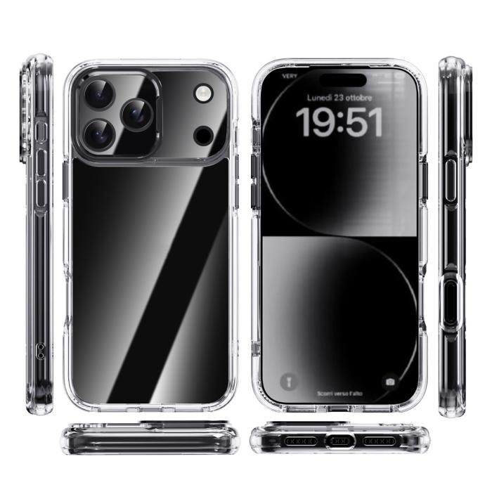 Bild 2, IPAKY IPAKY iPhone 17 Pro Max Skal Shockproof Transparent / Svart