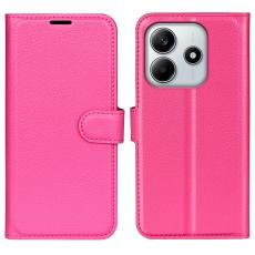  Xiaomi Redmi Note 14 4G Fodral Litchi L&auml;der Rosa