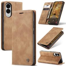 CASEME CASEME Samsung Galaxy S25 Edge Fodral Flip L&auml;der Brun