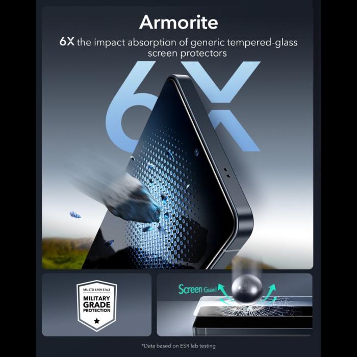 Bild 5, ESR ESR Galaxy S26 Ultra 2-PACK Skärmskydd UltraFit Armorite Pro Härdat Glas