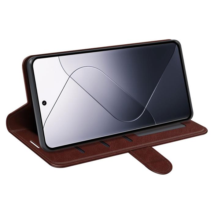 Bild 3,  Xiaomi 14 Fodral Crazy Horse Läder Brun