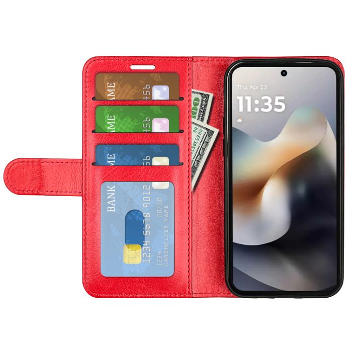 Bild 5,  Motorola Moto G56 5G Fodral Crazy Horse Läder Röd