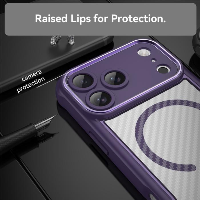 Bild 4,  iPhone 17 Pro Max Skal MagSafe Kolfiber Textur Lila