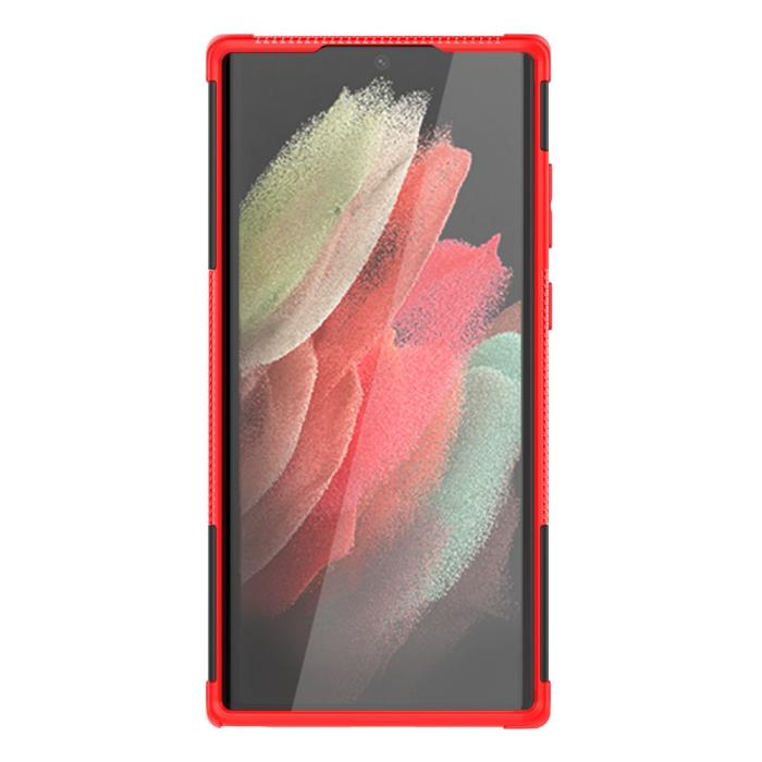 Bild 4,  Samsung Galaxy S22 Ultra Skal Ultimata Stöttåligt med Stöd Röd
