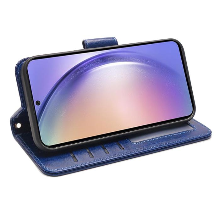 Bild 3,  Samsung Galaxy A27 Fodral Läder Blå