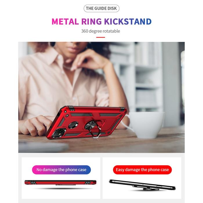 Bild 4,  Xiaomi Redmi 9C Skal Ring Shockproof Röd