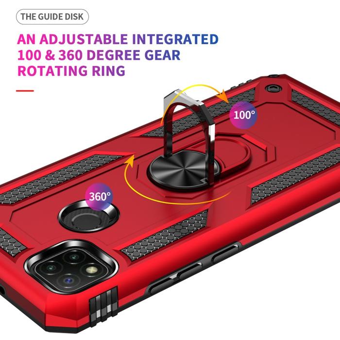 Bild 5,  Xiaomi Redmi 9C Skal Ring Shockproof Röd
