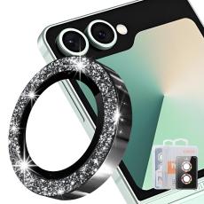 ENKAY ENKAY Samsung Galaxy Z Flip 8 Linsskydd Glitter Svart
