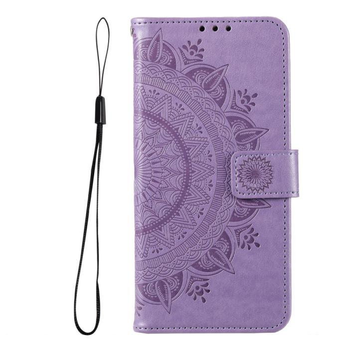 Bild 2,  Motorola Moto E20 / E40 Fodral Mandala Läder Lila