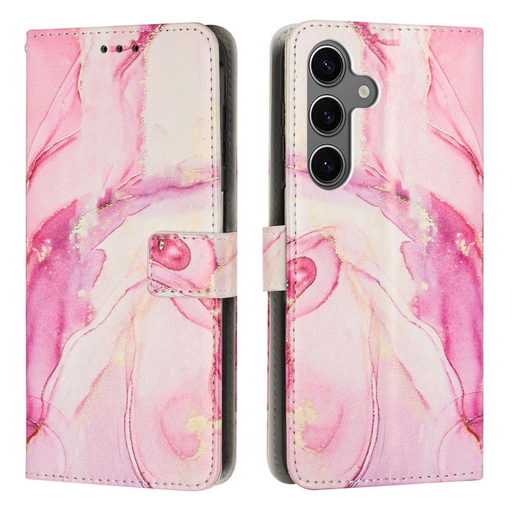  Samsung Galaxy A37 5G Fodral Läder Marmor Roséguld