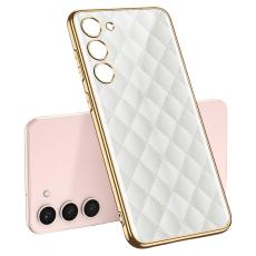 GKK GKK Galaxy S24 Plus Skal H&auml;rdat Glas Electroplate Vit Diamond