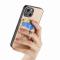  iPhone 15 Plus Skal Kolfiber Textur Ring Kortfack Aprikos