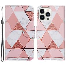  iPhone 16 Pro Fodral Med Marmor Tryck Rosa