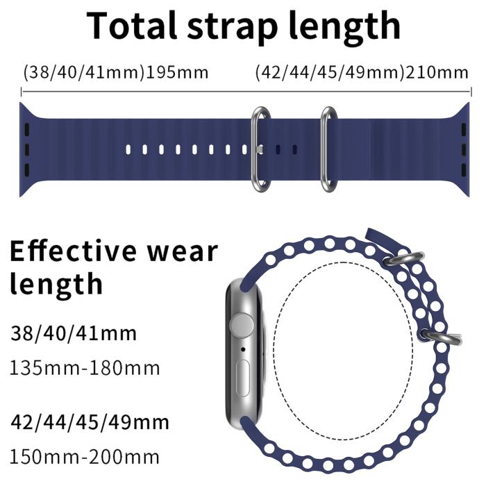 Bild 5, ColorPop Apple Watch 42/44/45/46/49 mm Armband Ocean Wave Midnight Blue