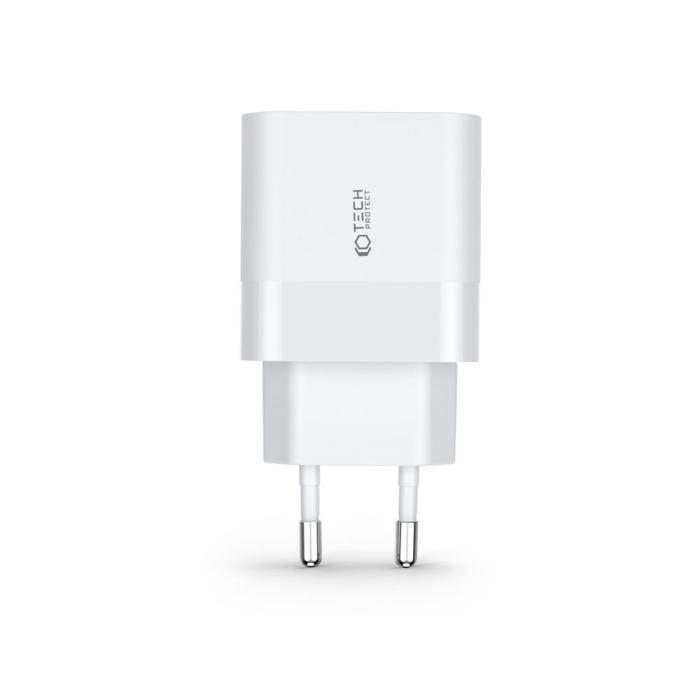 Bild 2, Tech-Protect Tech-Protect 30W PD QC USB-C / USB-A Väggladdare Vit