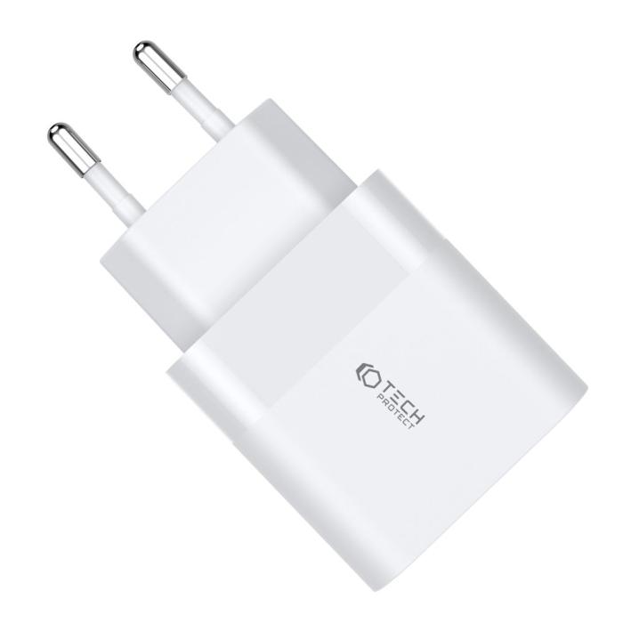 Bild 4, Tech-Protect Tech-Protect 30W PD QC USB-C / USB-A Väggladdare Vit