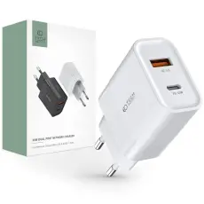 Tech-Protect Tech-Protect 30W PD QC USB-C / USB-A V&auml;ggladdare Vit