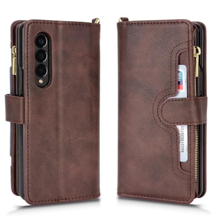 Bild 2,  Galaxy Z Fold 3 Fodral Multifunktionell Brun