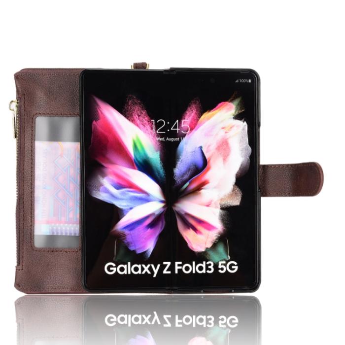 Bild 3,  Galaxy Z Fold 3 Fodral Multifunktionell Brun