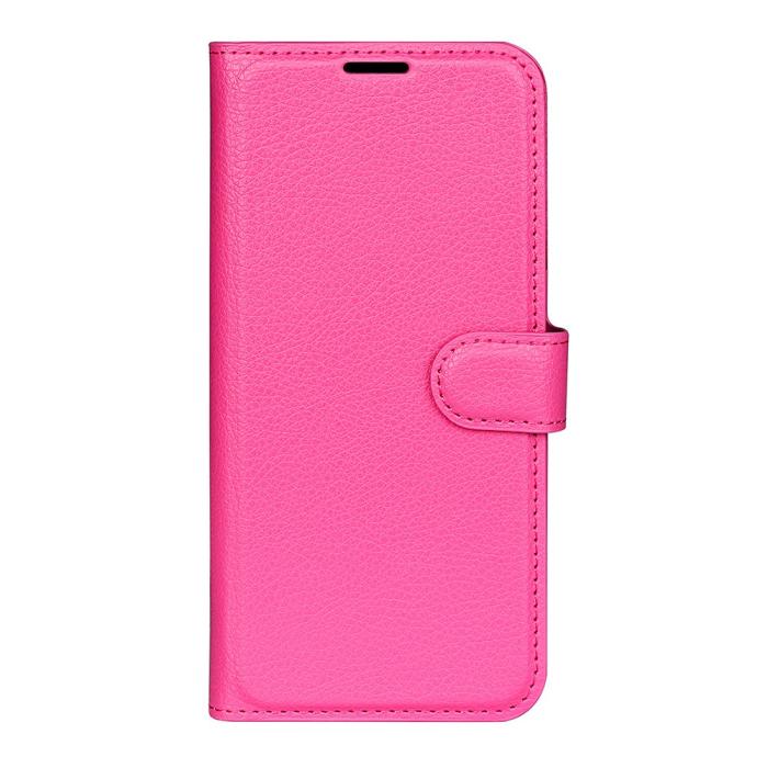 Bild 5,  Xiaomi Redmi Note 14 4G Fodral Litchi Läder Rosa
