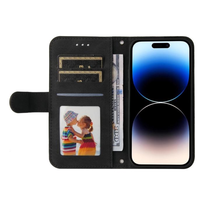 Bild 4,  iPhone 15 Pro Fodral Skin Feel Läder Svart