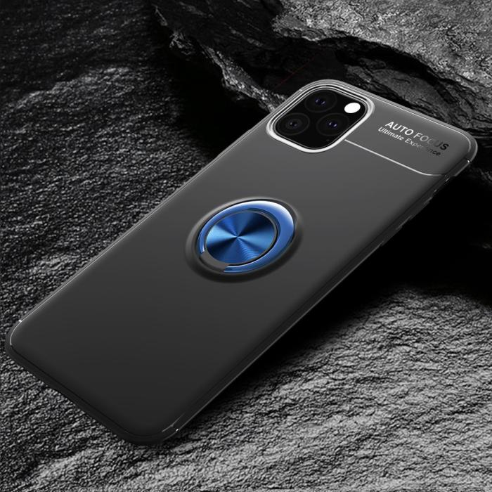 Bild 3,  iPhone 11 Pro Max - Ring Skal - Funkar med magnethållare - Svart/Blå
