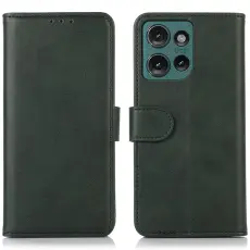  Motorola Edge 50 Neo Fodral L&auml;der Gr&ouml;n