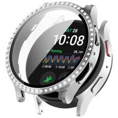  Galaxy Watch 7 44 mm Skal Med Sk&auml;rmskydd Strass Silver