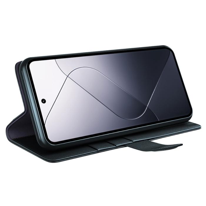 Bild 3,  Xiaomi 14 Fodral Premium Äkta Läder Svart