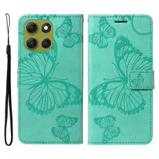  Motorola Moto G86 Power/G86 5G Fodral Fj&auml;ril Tryck Gr&ouml;n